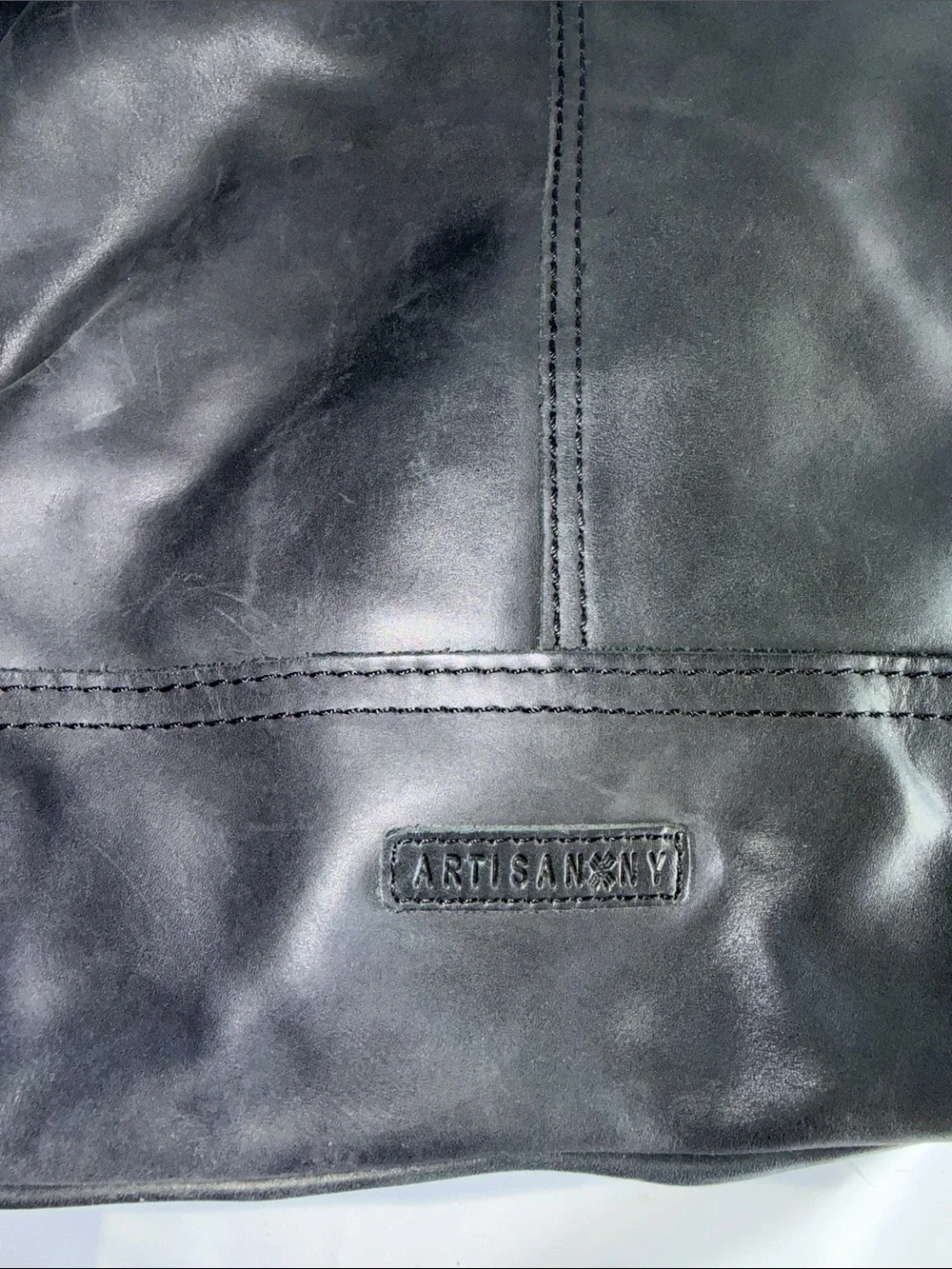 Artisan Ny Black Leather Hobo with Gold Stud Accents